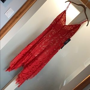 Lulus Red Lace Midi Dress